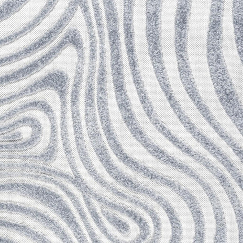 HomeRoots 5' Light Blue and Ivory Abstract Square Area Rug - Stylish Indoor/Outdoor Durable Design for Modern Spaces 704121