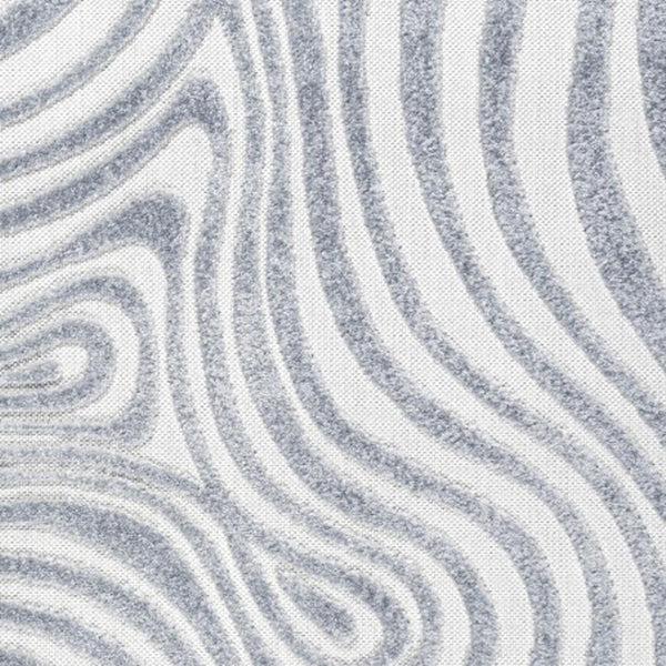 HomeRoots 5' Light Blue and Ivory Abstract Square Area Rug - Stylish Indoor/Outdoor Durable Design for Modern Spaces 704121