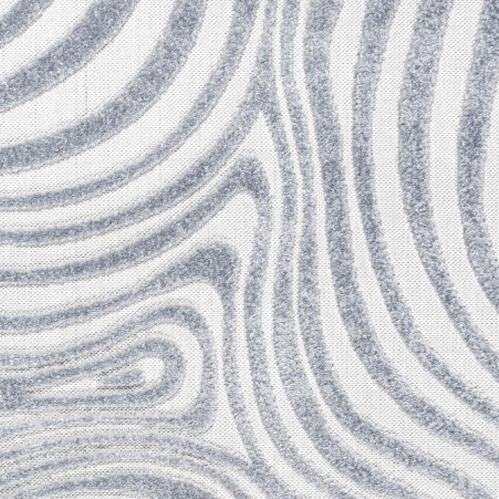 HomeRoots 7' Light Blue & Ivory Abstract Square Area Rug - Modern Design for Indoor & Outdoor Spaces, Easy Care! 704126