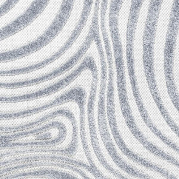 HomeRoots 7' Light Blue & Ivory Abstract Square Area Rug - Modern Design for Indoor & Outdoor Spaces, Easy Care! 704126