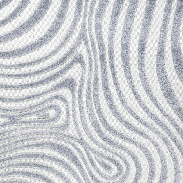 HomeRoots 7' Light Blue & Ivory Abstract Square Area Rug - Modern Design for Indoor & Outdoor Spaces, Easy Care! 704126