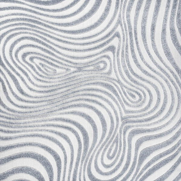 8 Ft Square Abstract Power Loomed Indoor Outdoor Rug in Light Blue Ivory