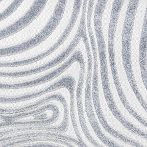 HomeRoots 8 Ft Square Abstract Power Loomed Indoor Outdoor Rug in Light Blue Ivory 704128