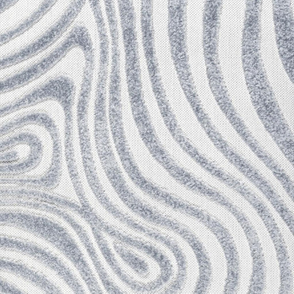 HomeRoots 9' Light Blue and Ivory Abstract Square Area Rug - Modern Geometric Design for Indoor/Outdoor Spaces 704131