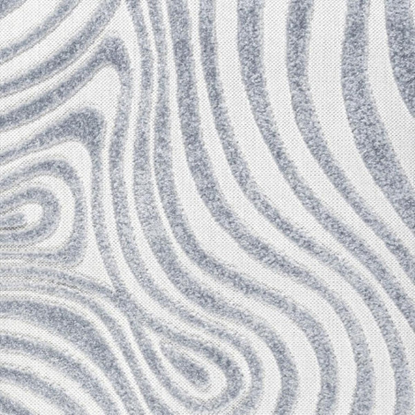 HomeRoots 9' Light Blue and Ivory Abstract Square Area Rug - Modern Geometric Design for Indoor/Outdoor Spaces 704131