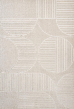 HomeRoots 10' Ivory and Cream Striped Area Rug - Versatile Indoor-Outdoor Design for Timeless Elegance and Durability 704133