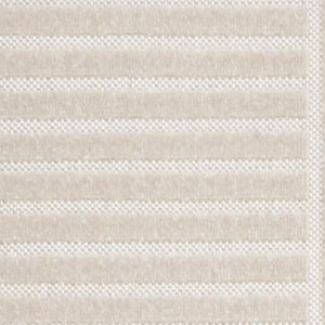 HomeRoots 12' X 15' Ivory and Cream Striped Area Rug - Timeless Style for Indoor & Outdoor Spaces, Easy Care 704134