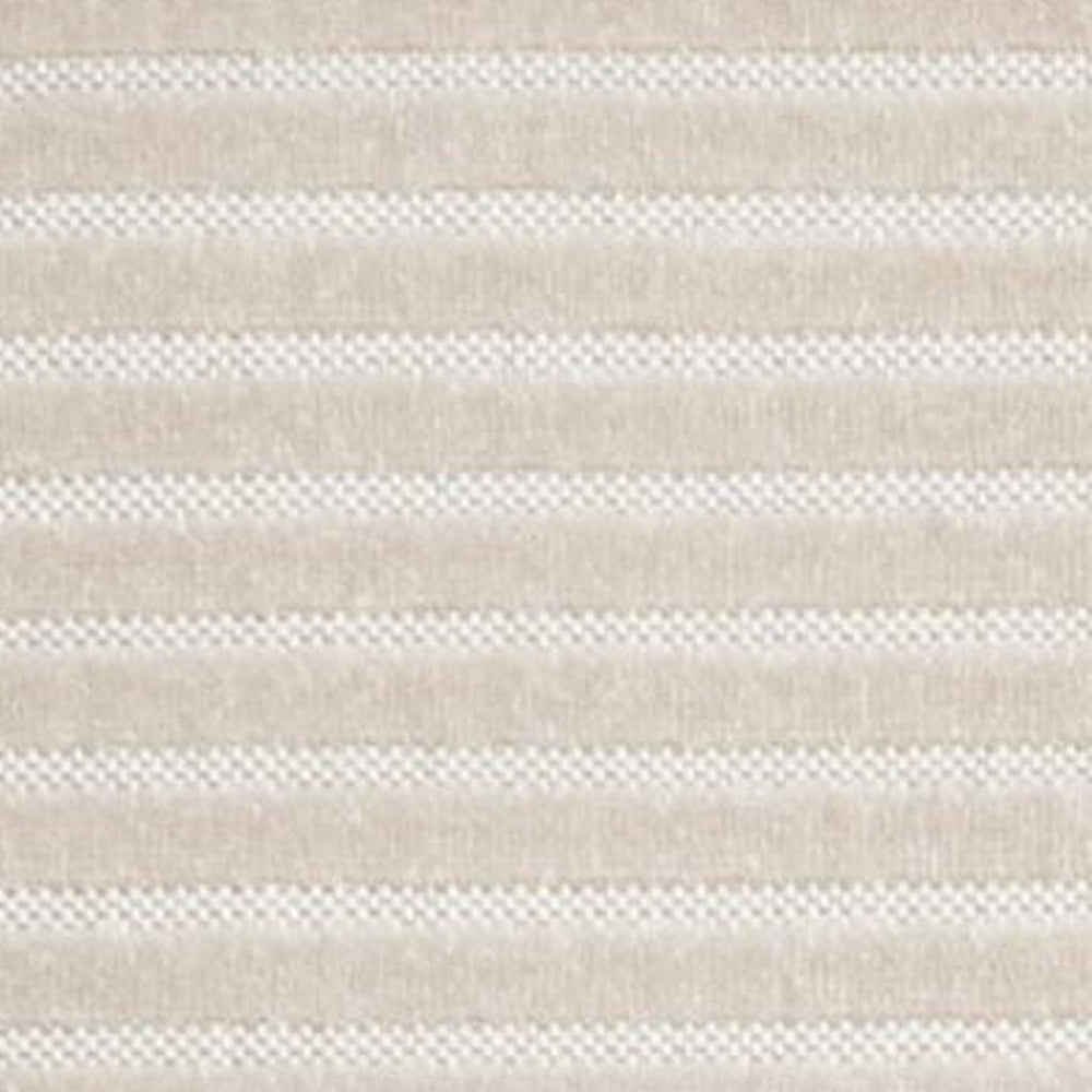 HomeRoots 12' X 18' Ivory and Cream Striped Area Rug - Durable, Stylish Indoor/Outdoor Design for Any Space 704135