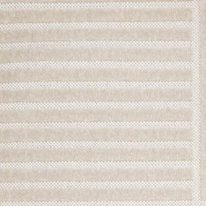 HomeRoots 12' X 18' Ivory and Cream Striped Area Rug - Durable, Stylish Indoor/Outdoor Design for Any Space 704135