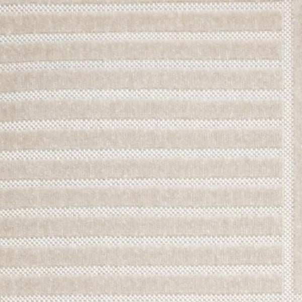 HomeRoots 12' X 18' Ivory and Cream Striped Area Rug - Durable, Stylish Indoor/Outdoor Design for Any Space 704135