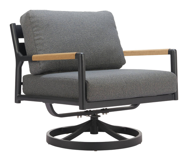 Zuo Modern Koleso Outdoor Swivel Accent Chair Aluminum Frame Polyester Cushion Patio Lounge 704141