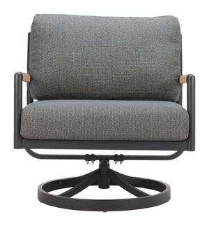 Koleso Outdoor Swivel Accent Chair Aluminum Frame Polyester Cushion Patio Lounge