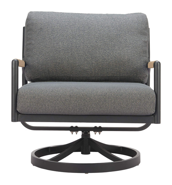Koleso Outdoor Swivel Accent Chair Aluminum Frame Polyester Cushion Patio Lounge