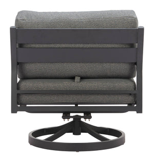 Koleso Outdoor Swivel Accent Chair Aluminum Frame Polyester Cushion Patio Lounge