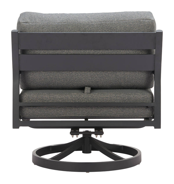 Koleso Outdoor Swivel Accent Chair Aluminum Frame Polyester Cushion Patio Lounge