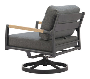 Koleso Outdoor Swivel Accent Chair Aluminum Frame Polyester Cushion Patio Lounge