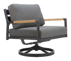 Koleso Outdoor Swivel Accent Chair Aluminum Frame Polyester Cushion Patio Lounge