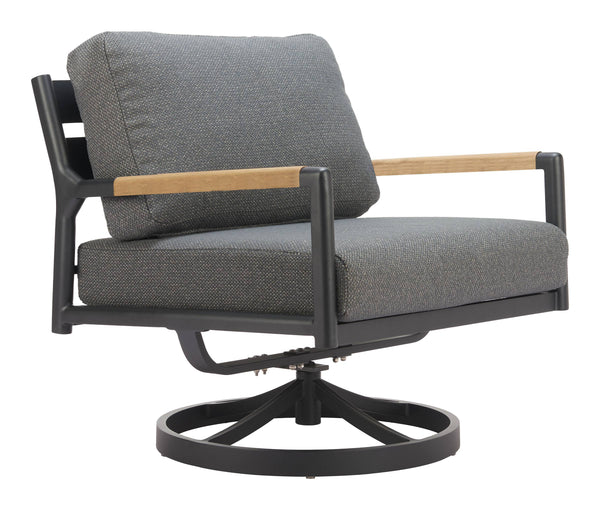 Koleso Outdoor Swivel Accent Chair Aluminum Frame Polyester Cushion Patio Lounge