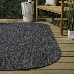 HomeRoots 5' X 8' Dark Gray Area Rug - Durable, Stylish Indoor/Outdoor Design for High-Traffic Spaces & Décor 704150