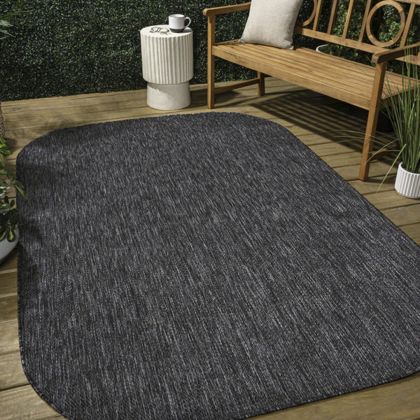 HomeRoots 5' X 8' Dark Gray Area Rug - Durable, Stylish Indoor/Outdoor Design for High-Traffic Spaces & Décor 704150