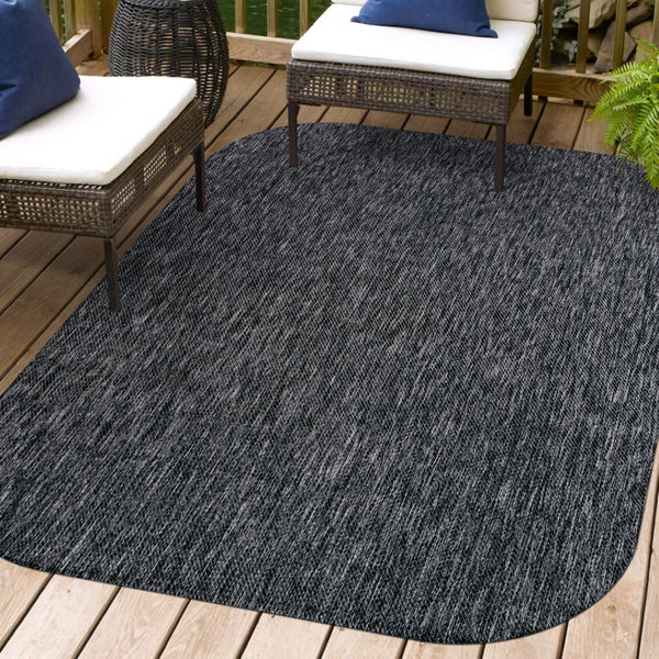 HomeRoots 5' X 8' Dark Gray Area Rug - Durable, Stylish Indoor/Outdoor Design for High-Traffic Spaces & Décor 704150
