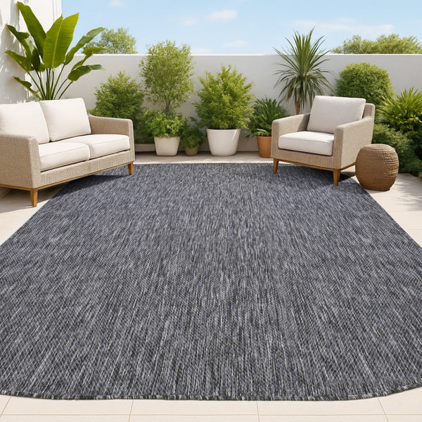 HomeRoots 8' X 10' Dark Gray Area Rug - Versatile Indoor/Outdoor Design, Durable, Easy Care, Perfect for Any Space 704152