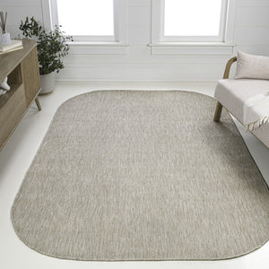 HomeRoots 5' Indoor Outdoor Beige Area Rug - Durable, Low-Maintenance, and Stylish for Home or Patio Use! 704155