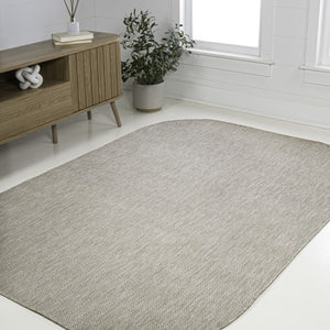 HomeRoots 5' Indoor Outdoor Beige Area Rug - Durable, Low-Maintenance, and Stylish for Home or Patio Use! 704155