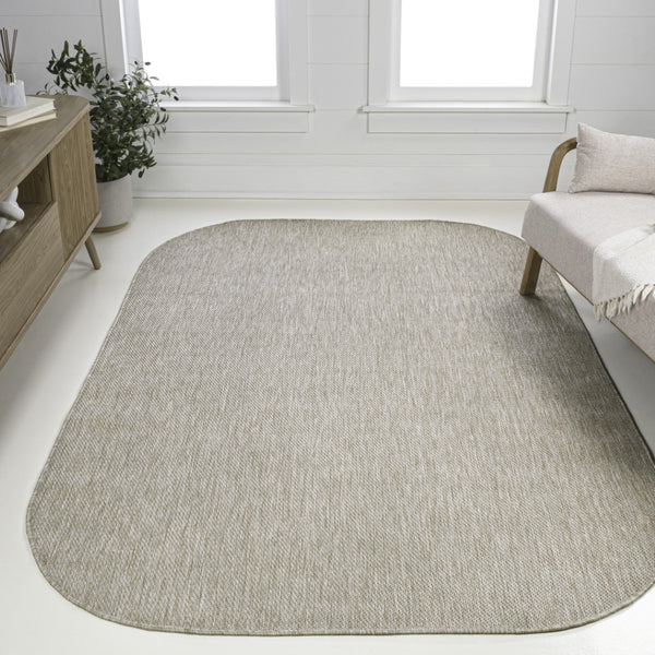 HomeRoots 9' X 12' Beige Area Rug - Versatile Indoor/Outdoor Design, Durable, Easy-Care, Perfect for High-Traffic Spaces 704158