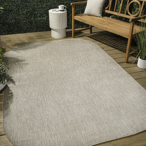 HomeRoots 9' X 12' Beige Area Rug - Versatile Indoor/Outdoor Design, Durable, Easy-Care, Perfect for High-Traffic Spaces 704158