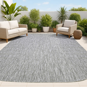HomeRoots 8' X 10' Gray Indoor Outdoor Area Rug - Durable, Stylish, and Versatile for Any Home Decor Space 704162