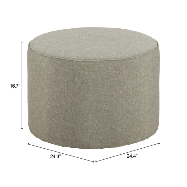 Moxy Outdoor Indoor Square Ottoman Olefin Upholstered Steel Frame Accent Seat