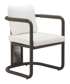 Zuo Modern Ciel Outdoor Woven Rattan Dining Chairs Set of 2 with Aluminum Frame Patio Seating 704177