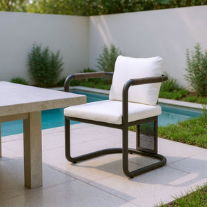 Ciel Outdoor Woven Rattan Dining Chairs Set of 2 with Aluminum Frame Patio Seating