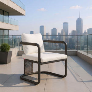 Ciel Outdoor Woven Rattan Dining Chairs Set of 2 with Aluminum Frame Patio Seating