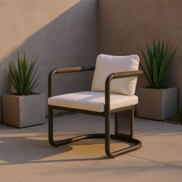Ciel Outdoor Woven Rattan Dining Chairs Set of 2 with Aluminum Frame Patio Seating