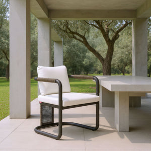 Ciel Outdoor Woven Rattan Dining Chairs Set of 2 with Aluminum Frame Patio Seating