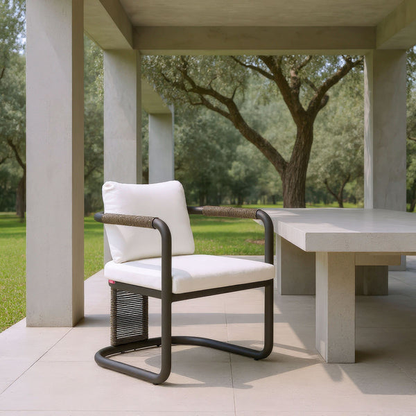 Ciel Outdoor Woven Rattan Dining Chairs Set of 2 with Aluminum Frame Patio Seating