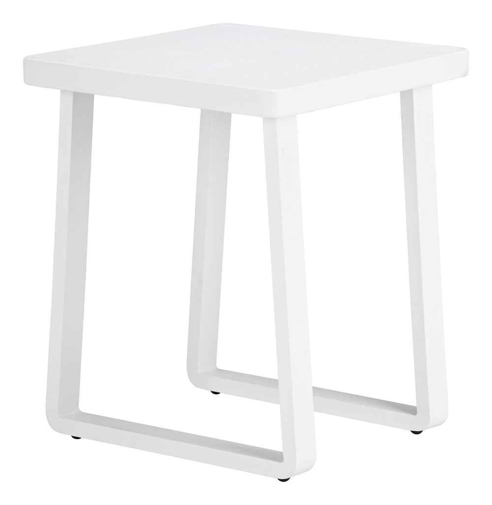Zuo Modern Welt Outdoor Aluminum Side Table Powder Coated Modern Patio Accent for Balcony 704207