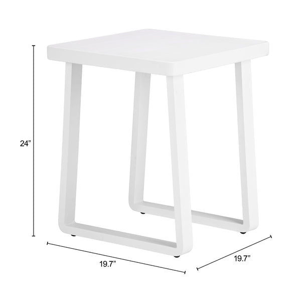 Welt Outdoor Aluminum Side Table Powder Coated Modern Patio Accent for Balcony
