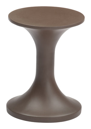 Arka Outdoor Side Table Faux Terrazzo Poly Cement Round Accent for Patio Lounge