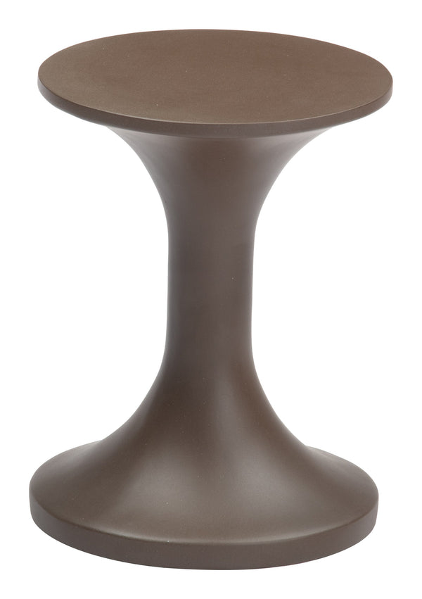 Arka Outdoor Side Table Faux Terrazzo Poly Cement Round Accent for Patio Lounge