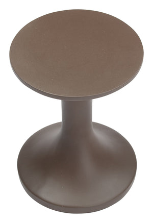 Arka Outdoor Side Table Faux Terrazzo Poly Cement Round Accent for Patio Lounge