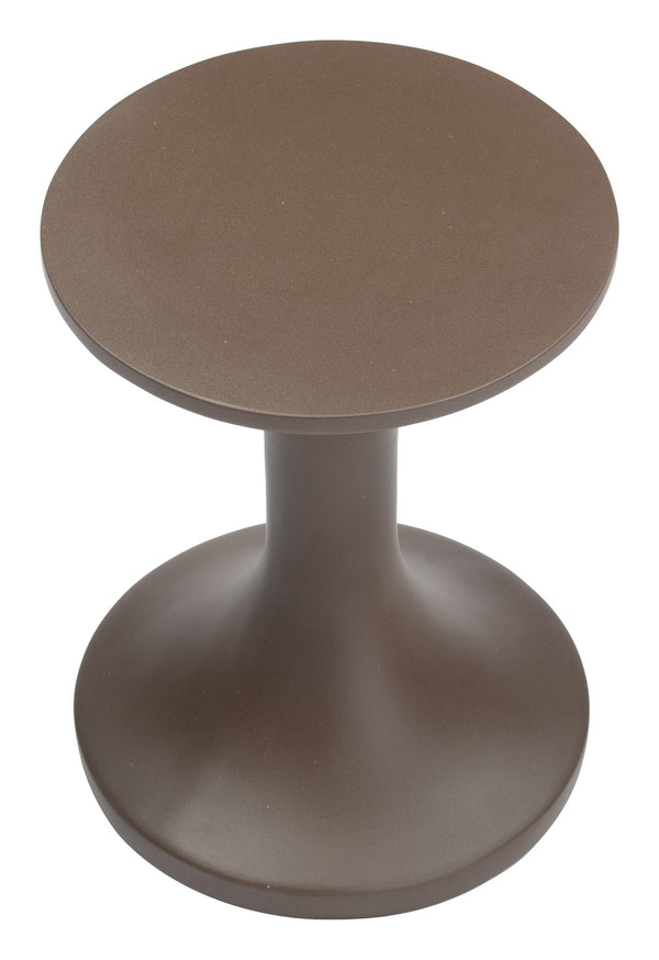 Arka Outdoor Side Table Faux Terrazzo Poly Cement Round Accent for Patio Lounge