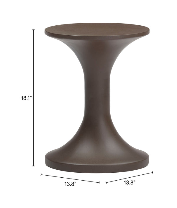 Arka Outdoor Side Table Faux Terrazzo Poly Cement Round Accent for Patio Lounge