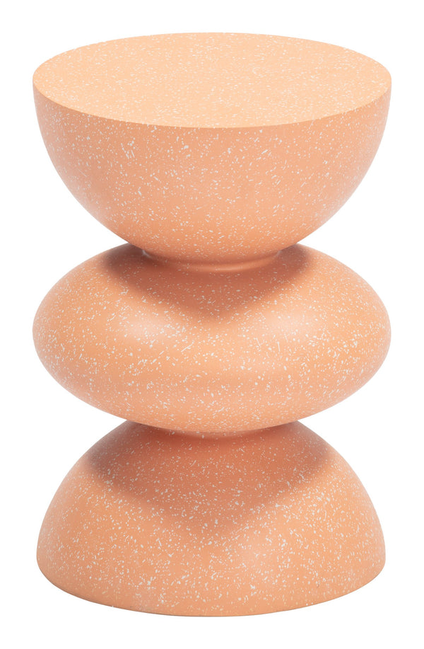 Tressa Outdoor Side Table Faux Terrazzo Poly Cement Patio Accent Weather Resistant