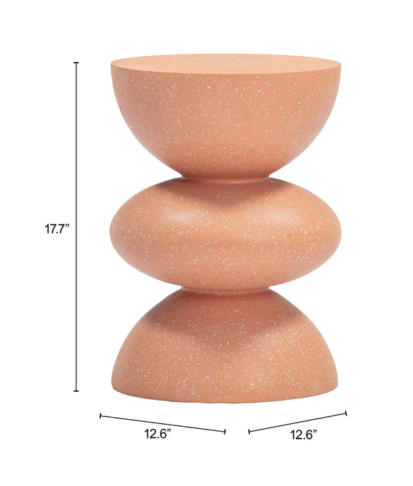 Tressa Outdoor Side Table Faux Terrazzo Poly Cement Patio Accent Weather Resistant