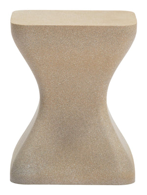Mura Outdoor Side Table Faux Terrazzo Poly Cement Accent for Patio or Poolside