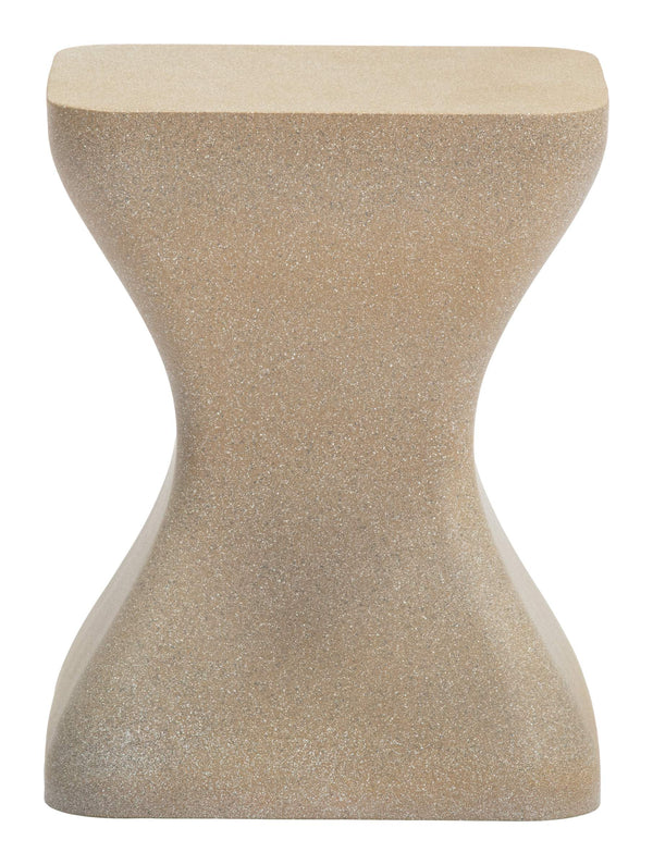 Mura Outdoor Side Table Faux Terrazzo Poly Cement Accent for Patio or Poolside