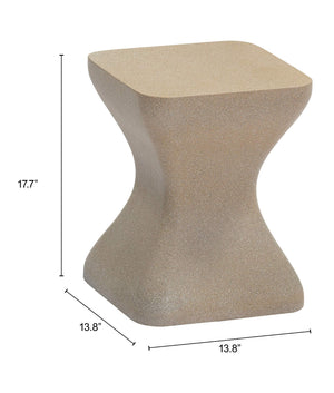 Mura Outdoor Side Table Faux Terrazzo Poly Cement Accent for Patio or Poolside